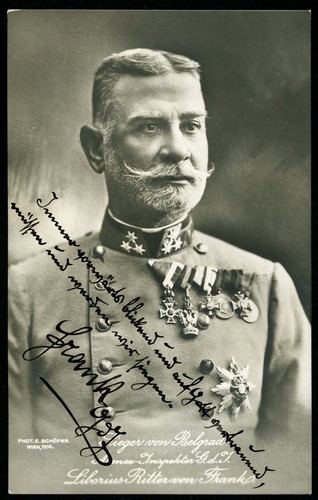 LIBORIUS RITTER VON FRANK AUSTRIAN GENERAL HAND-SIGNED AUTOGRAPH WWI ...