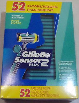One box of 52 Men's Gillette Custom Plus Disposable Razor with Powder Lubrastrip