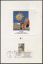 USA 1987 Sc#2339 33c Georgia bicentennial FDC on Info Card, Atlanta GA, Jan 6, 1