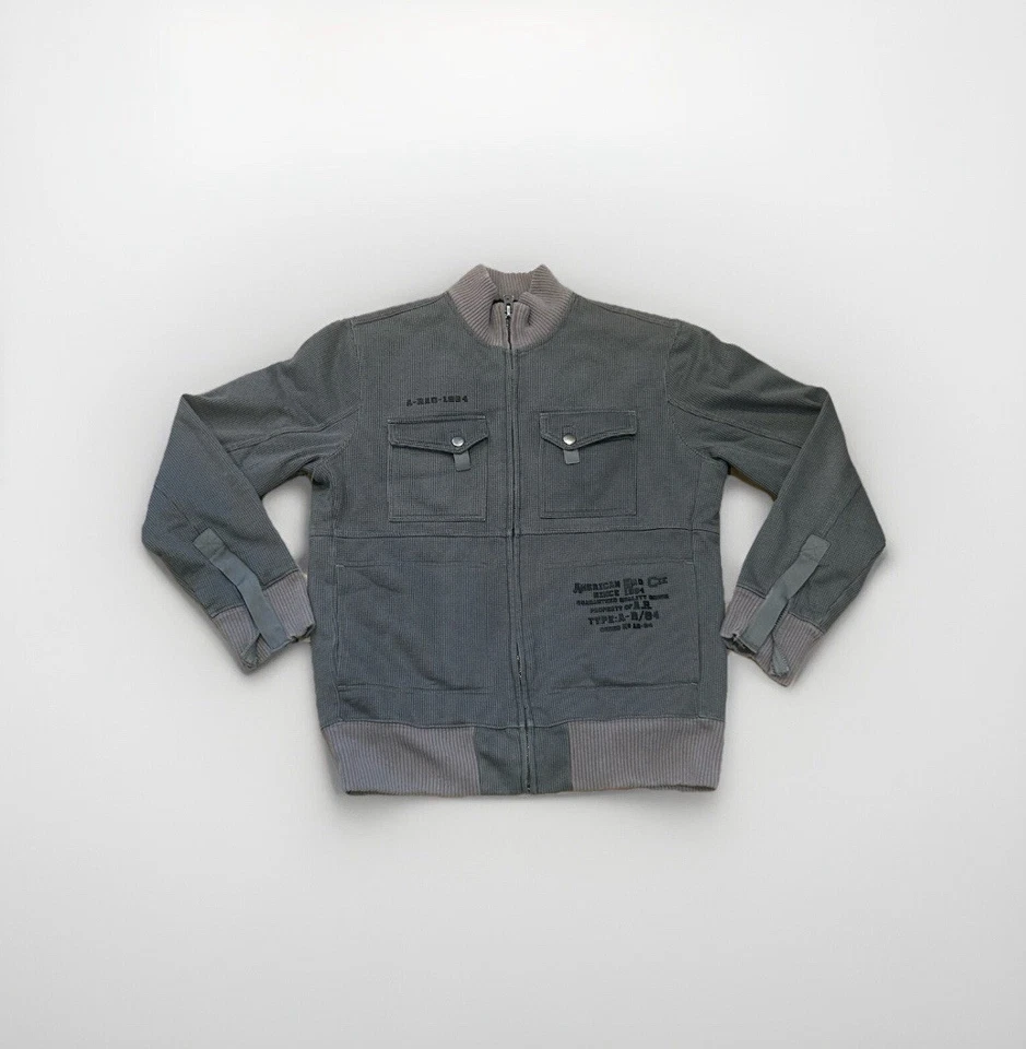 Jaqueta Bomber Masculina American Rag Cie Cinza/Preta Tamanho Grande - Imagem 2 de 4