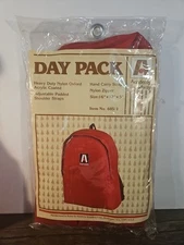 Vintage Academy Broadway Day Pack Lightweight 16"×12"×5" Red Backpack NOS!