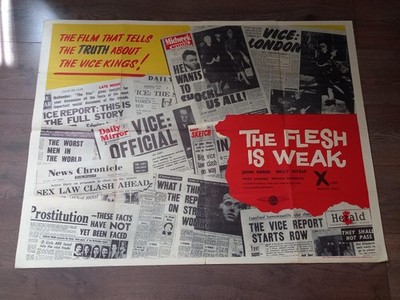 THE FLESH IS WEAK 1957 BRITISH QUAD POSTER JOHN DEREK MILLY VITALE FREDA JACKSON