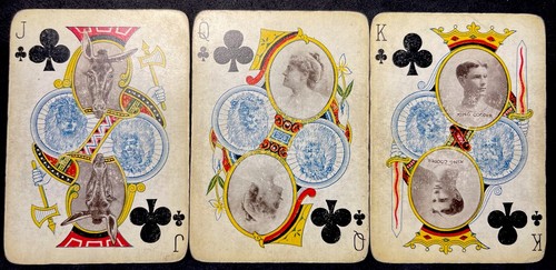 1895 Monarch Bicycle Playing Cards Antique Cycle USPCC Poker 53+ Scarce Joker - Picture 12 of 19