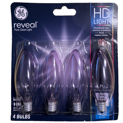 #ad Ge Lighting 40w 280 Lumen Faceted Ceiling fan 4 bulbs of Candelabra base BC $19.99