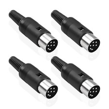4 Pack 6 Pin DIN Male Plug Solder Connector Male for Audio Video AV