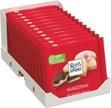 Ritter Sport Dark Chocolate with Marzipan 100g (Pack of 12) - Free Fast Delivery