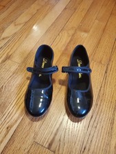 Dance Class Patent Leather Black Strap Tap Shoes Toddler Size 4