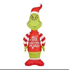 4' GRINCH ALL YOUR SWEATERS ARE UGLY SWEATER - CHRISTMAS INFLATABLE DECOR