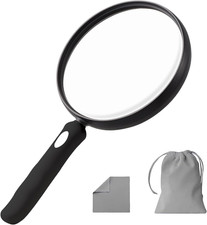 10X Large Magnifying Glass for Reading, Upgraded Handheld Magnifier with 5.12Inc