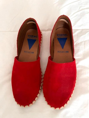 Verbenas Women s Size 39/8 Red Suede Made in Spain Espadrilles Flats