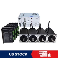 Nema 34 Stepper Motor 4 Axis CNC Kit 1700oz.in 6A φ14mm Driver DM860I+ Power
