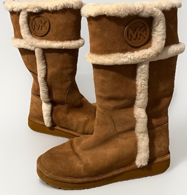 Michael Kors Women's Tall Winter Suede Boots Sheep Fur Lined