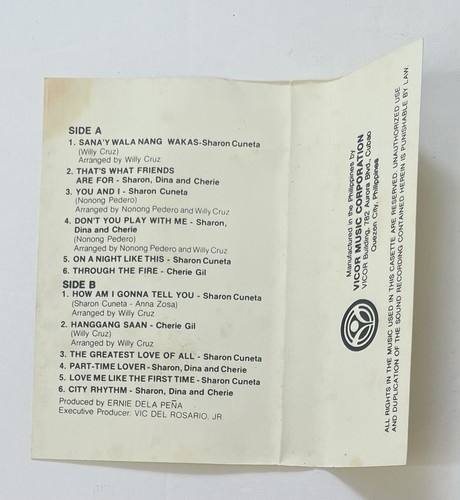 Sharon Cuneta, Dina Bonnevie, Cherie Gil Sana'y Wala Nang Wakas OPM Cassette - Picture 6 of 6
