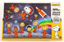 Snoopy Woodstock Beagle on the moon Peanuts / Puzzle 500 Teile mit Poster NEU US
