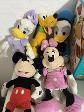 Disney Mickey, Minnie, Donald, Daisy, Pluto Bean Bag Plush Doll Toy 9" Set
