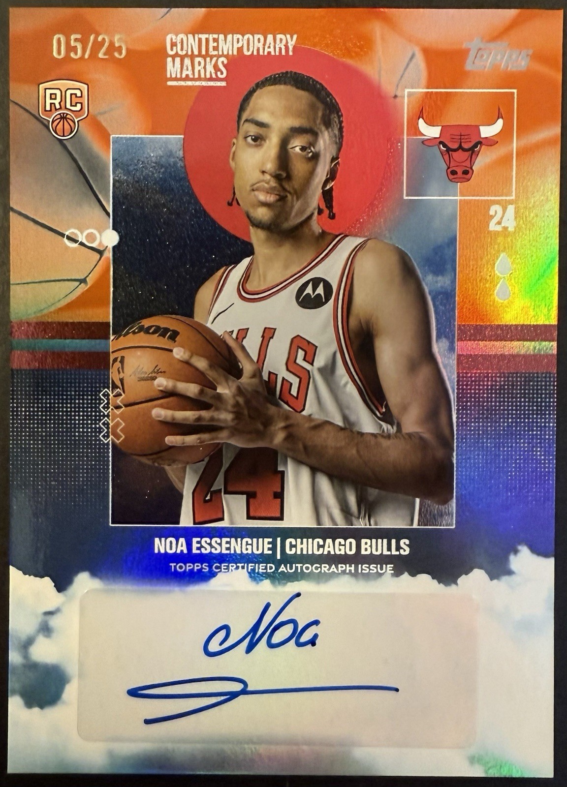 2025-26 Topps Noa Essengue Contemporary Marks Autograph Orange Rookie RC /25