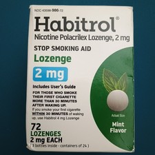 Habitrol Nicotine Lozenges 2 Mg Mint Flavor 72 Count Stop Smoking Aid Exp 01/26