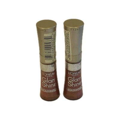 Lot of Two L'Oreal Glam Shine Holographic Lip Color # 870 Echo