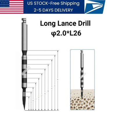 Dental Long Pilot Drill Triangle Lance Implant Space Drills 3.0 implant φ2.0 USA