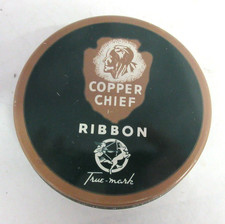 VINTAGE ADVERTISING COPPER CHIEF  BRAND  TYPEWRITER RIBBON    TIN  672-B thumbnail