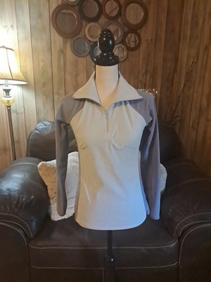 Columbia Women's XS Blue and Gray 1/4 Zip Fleece Pullover Long Sleeve Jacket Top