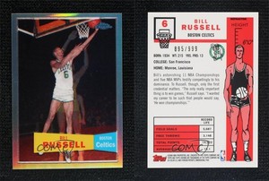 2007-08 Topps Chrome 1957-58 Variations Refractor /999 Bill Russell #6 HOF