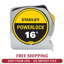 Stanley PowerLock Tape Measure 16 ft. Secure Blade Lock Metal Measuring Tools