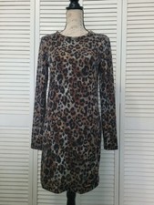 MICHAEL Michael Kors Leopard Print Shea th Dress Women's Size Small Jersey Knit