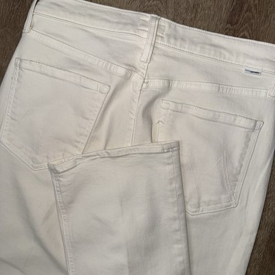 Mother The Tripper Ankle Jeans Cream Puffs White Women s 29 Stretch High Rise