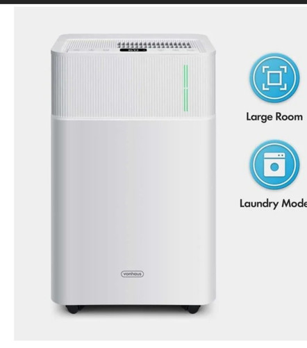 VonHaus 20L Portable Dehumidifier Laundry Mode White 4L Tank Digital Timer Sas