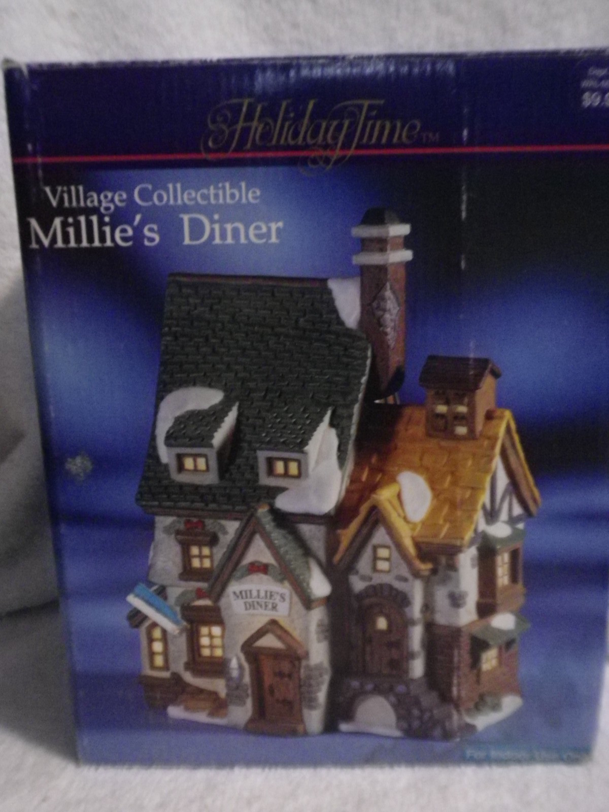 Holiday Time Christmas Village Millie's Diner In Box Lighted Porcelain P6055