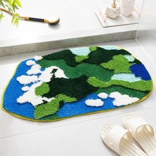 Cute Moss Bathroom Rugs Soft Funny Non Slip Washable Bath Mats 31x20 Inch