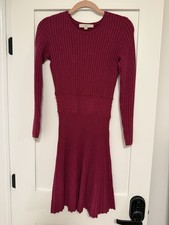 Ann Taylor LOFT Magenta Flared Sweater Dress XS
