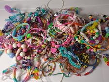 Pile Of Colorful Multicolor Mostly Kids Bracelets Kids Lot BN28