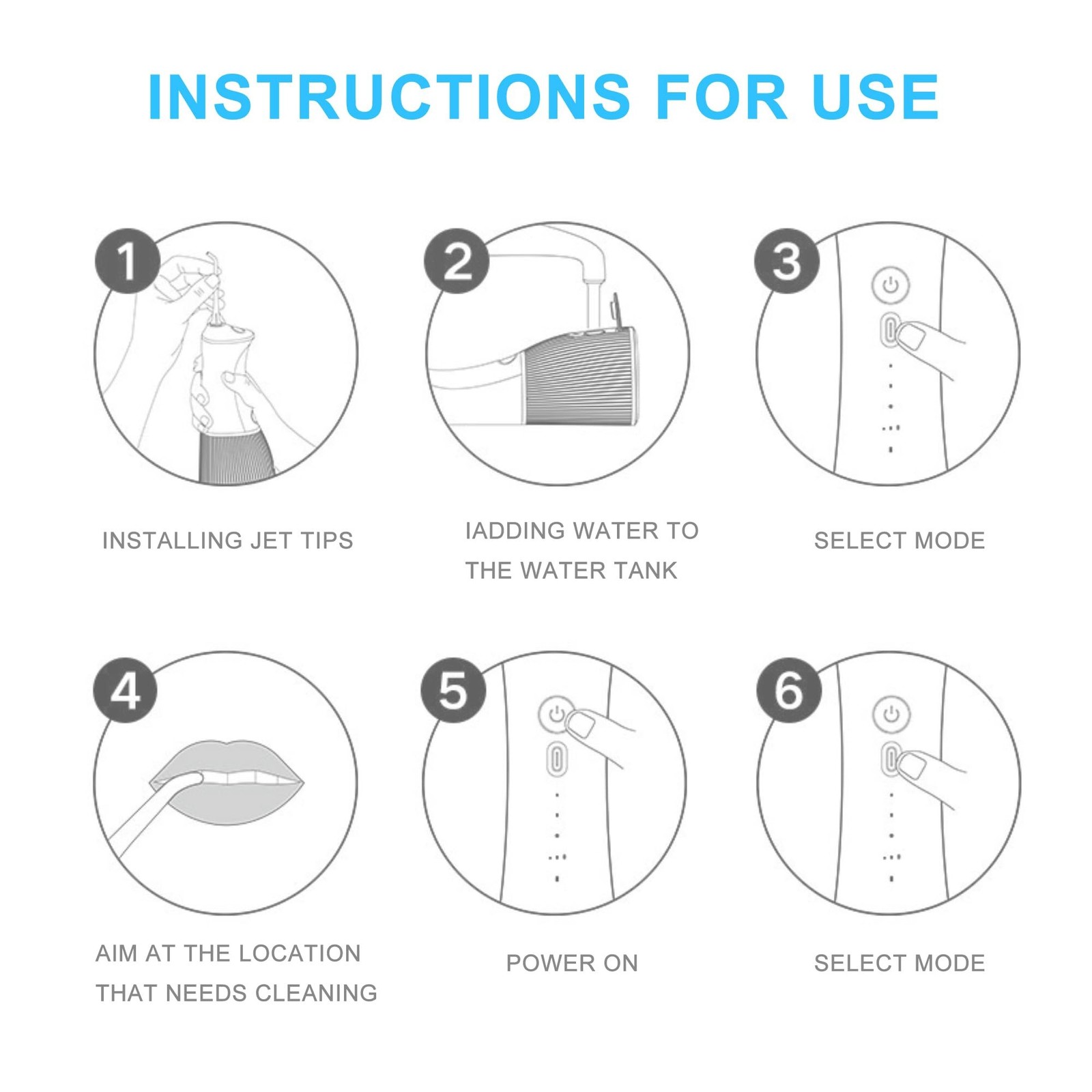 Replacement Tips for COSLUS Water Dental Flosser, 4 Orthodontic Replacement H...