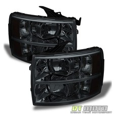 Smoke 2007-2013 Chevy Silverado 1500 2500 3500 Replacement Headlights Headlamps