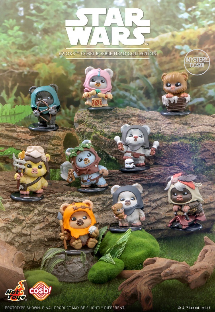 Star Wars Ewoks Cosbi Bobble-head Collection Figure Set (set