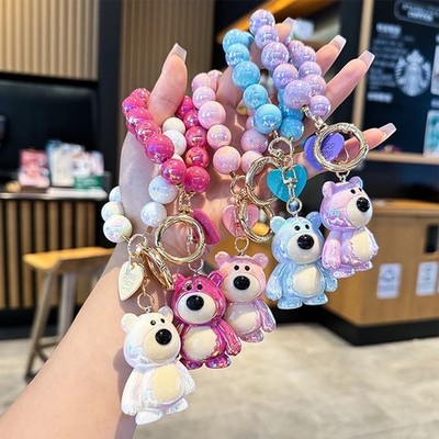 Colorful Beaded Bag Charm Strap   Little Bear Kawaii Phone Keychain Accessory