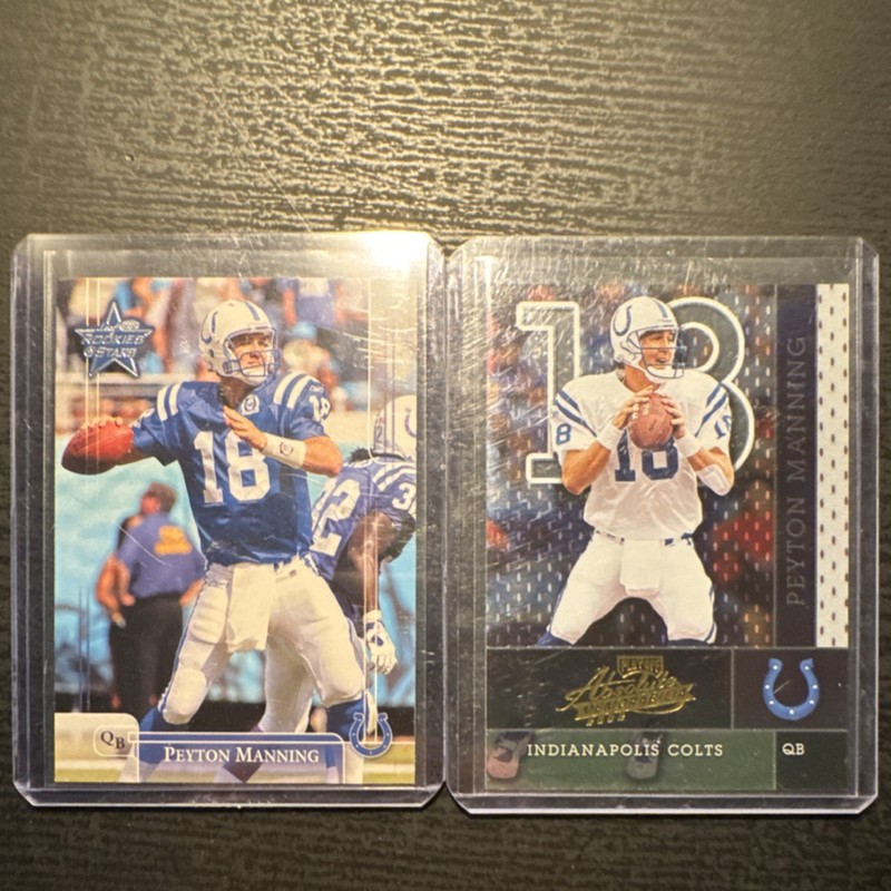 Peyton Manning Indianapolis Colts NFL 2001-2002 Leaf Playoff Card Lot 2 Cards