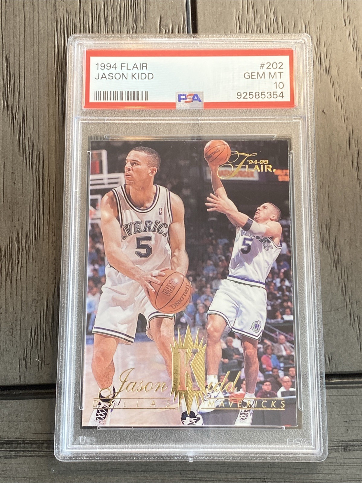 JASON KIDD ROOKIE RC 1994 FLAIR 202 MAVERICK HOF PSA 10 🔥GEM MINT low pop!