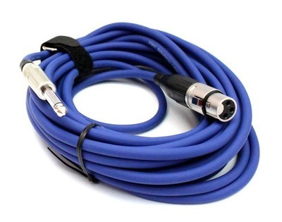Mikrofonkabel Amphenol XLR female/ 6,3mm Klinkenstecker, 7,5 Meter, blau