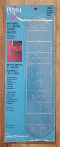 Prym Stitch Along Fly Front Zipper Guides Templates His and Hers
