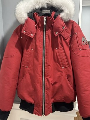Moose Knuckles Ballistic Bomber Men s Size XL White Fur