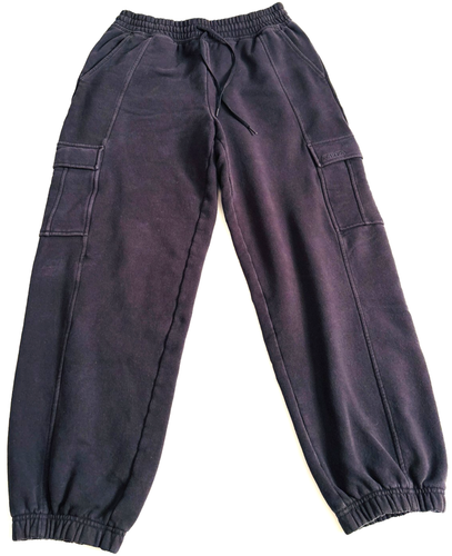 Athleta Forever Fleece Cargo Joggers Women's Medium Black High-Rise Drawstring - Picture 8 of 9
