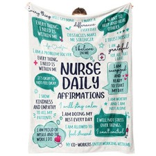 Nurse Throw Blanket Daily Affirmations Gift for LPN RN Graduation Soft Warm