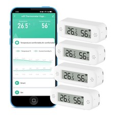 WiFi Thermometer Hygrometer: Smart Temperature and Humidity Sensor, Real-time...
