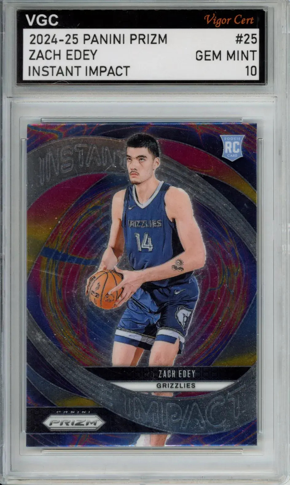 2024-25 PANINI PRIZM INSTANT IMPACT #25 ZACH EDEY RC VGC GEM MINT 10 J83