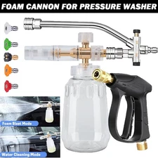 Pressure Washer Foam Cannon with Dual-Connector Double Tip Attachment+5 Nozzles