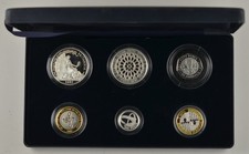 2007 UK FAMILY SILVER PROOF 6 COIN SET WITH BRITANNIA - boxed/coa