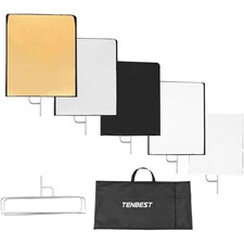 Photography Light Reflector Flag Kit 4-in-1 30x35" Gold/Silver/Black/White